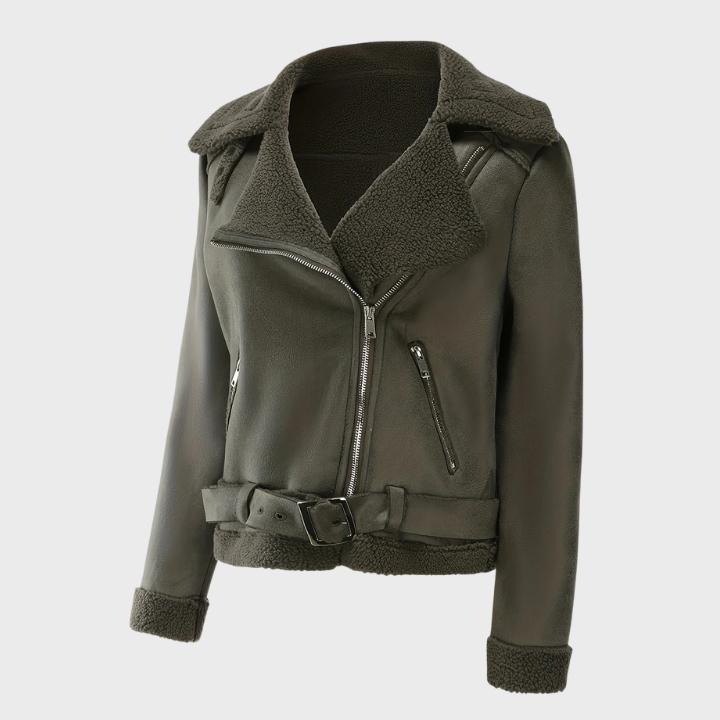 Women’s Vintage Faux Fur Biker Jacket