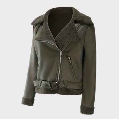 Women’s Vintage Faux Fur Biker Jacket