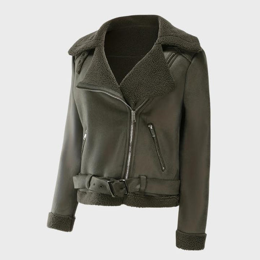 Women’s Vintage Faux Fur Biker Jacket