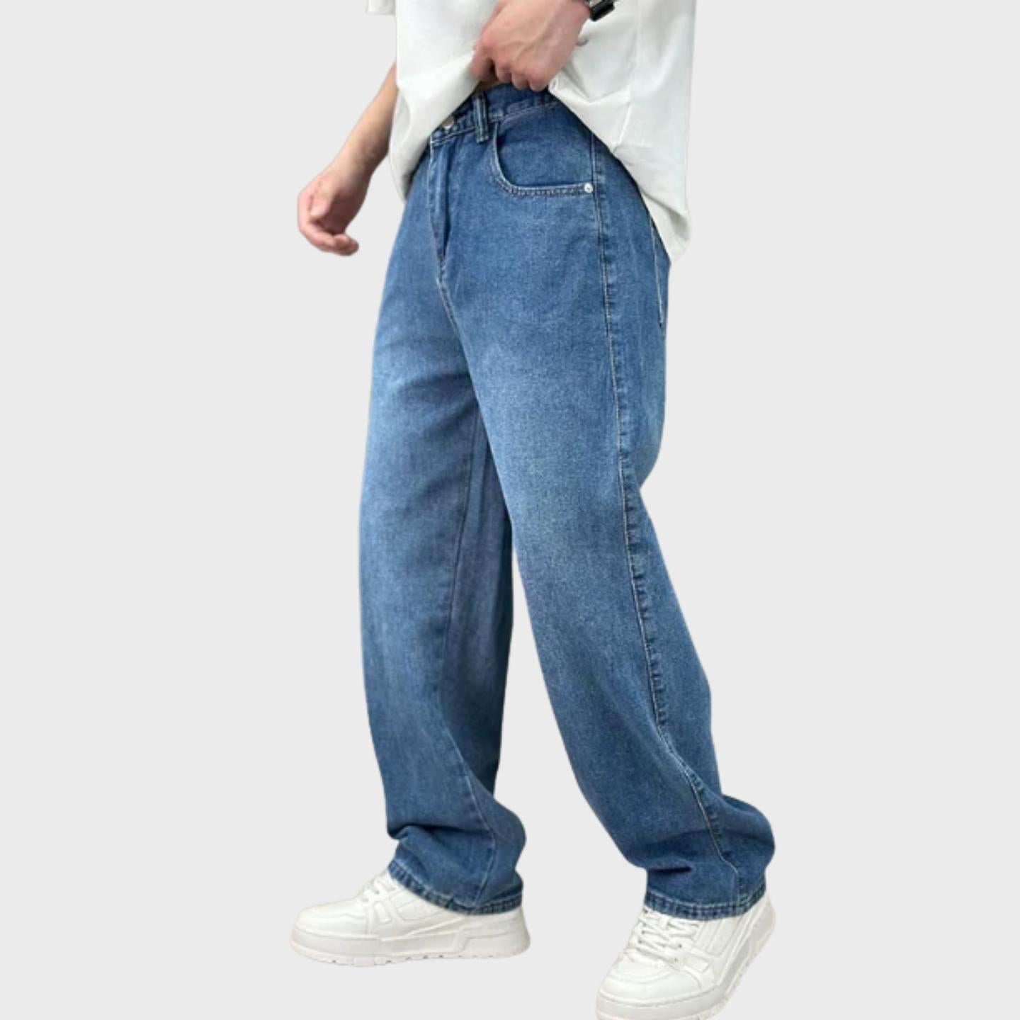 Men's Clean Cut Stylish Straight Leg Jeans