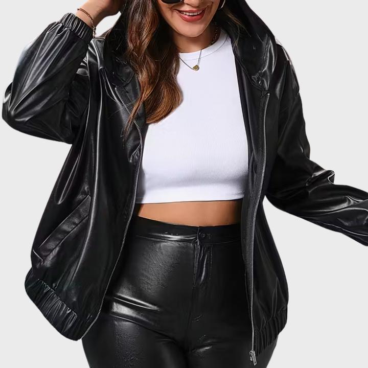 Women's Plus Size Zip-Up Hooded Jacket
