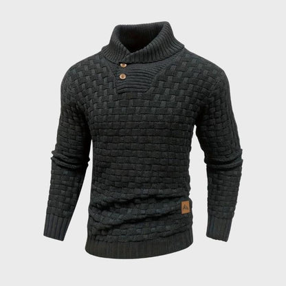 Men’s Waffle Knit Button Sweater