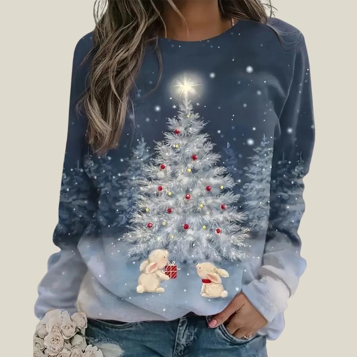 Women's Christmas Tree Crew Neck Sweatshirt