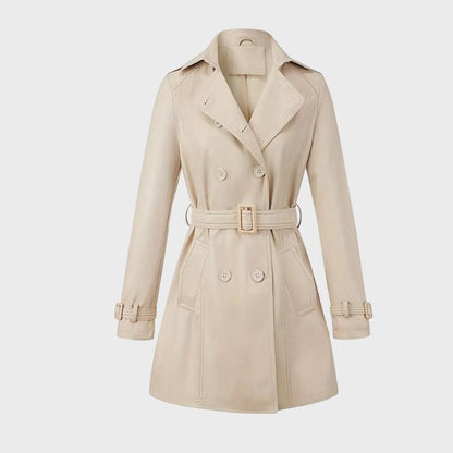 Women's Chic Belted Windbreaker Coat
