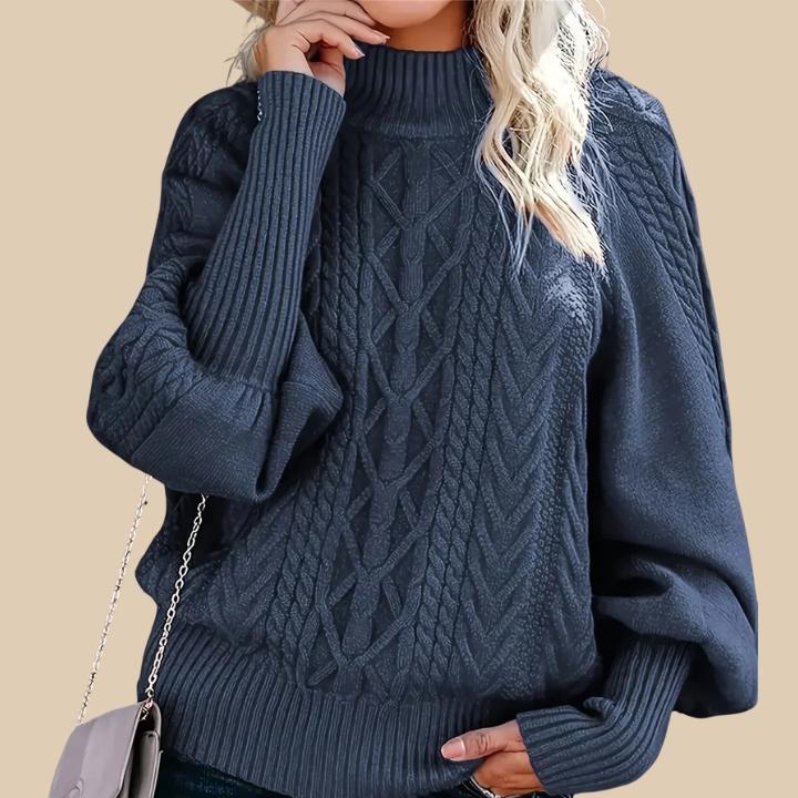 Women's Classic Ribbed High Collar Sweater