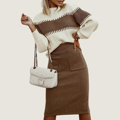 Women’s Split Skirt and Pullover Set