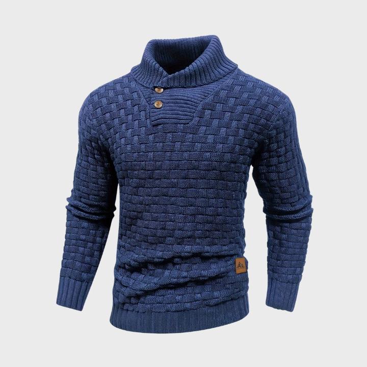 Men’s Waffle Knit Button Sweater
