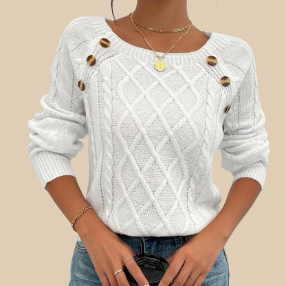Women's Elegant Button-Front Knit Sweater