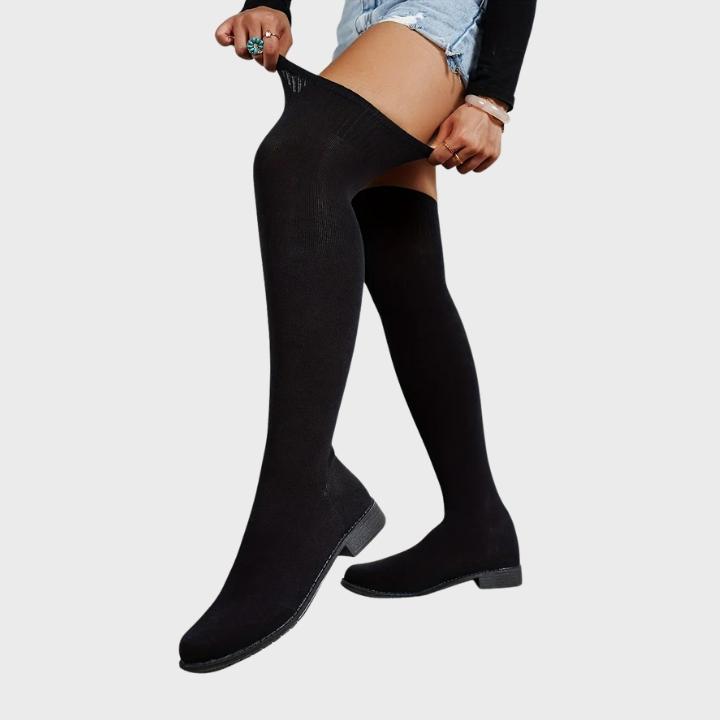 Women's Elegant Knee High Stretch Knit Boots