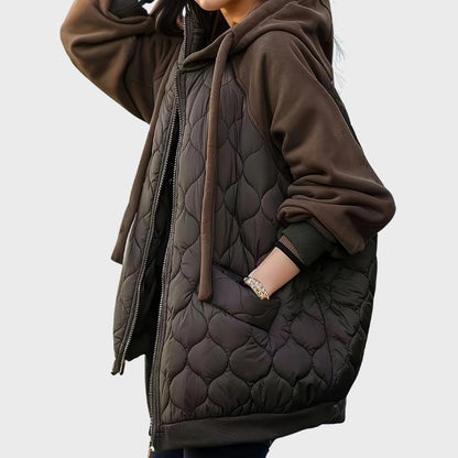 Women's Drawstring Hooded Quilted Jacket