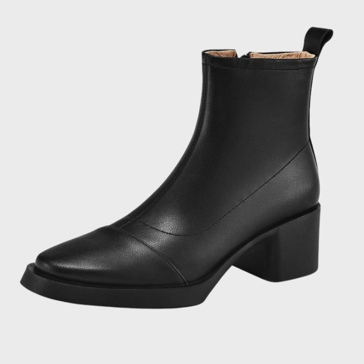 Women's Mid Shaft Structured Block Heel Boot