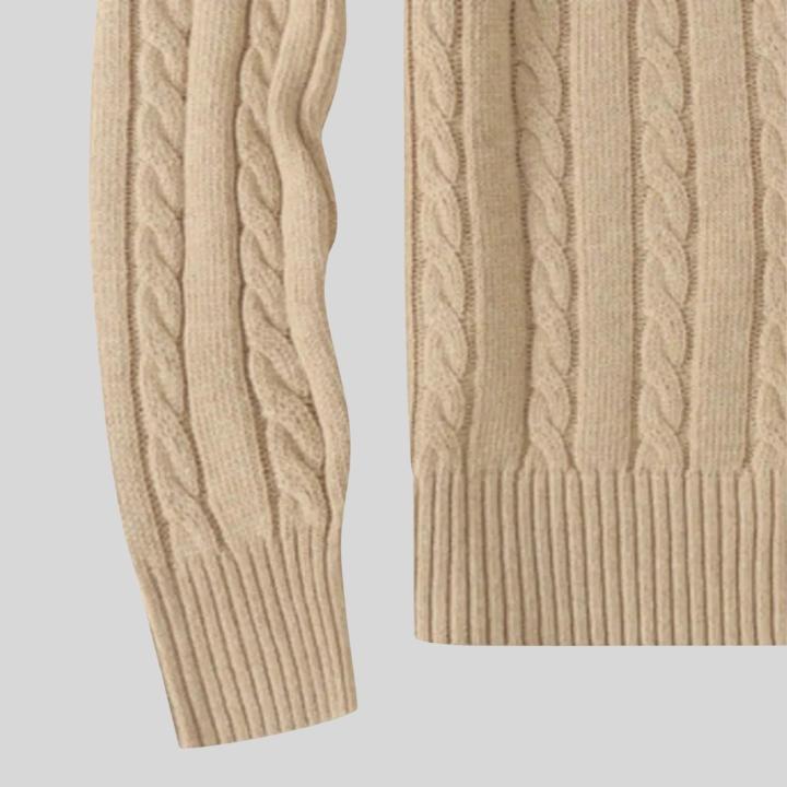 Men’s Classic Round Neck Cable Sweater