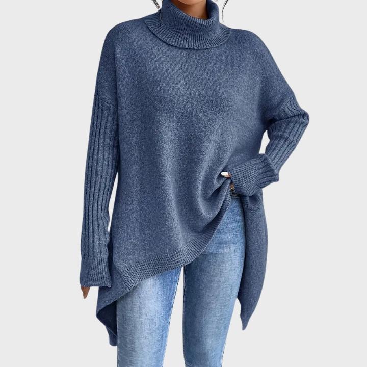 Women’s Elegant High Neck Long Sleeve Knit Pullover