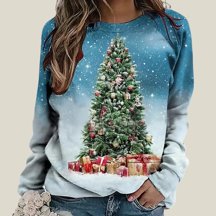 Women's Christmas Tree Crew Neck Sweatshirt