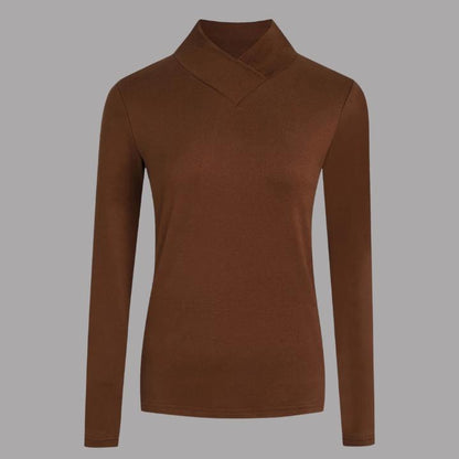 Warm High-Neck Long-Sleeve Knit Top