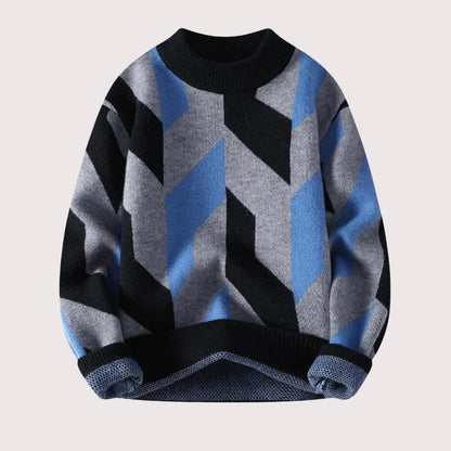 Men’s Geometric Relaxed Fit Sweater