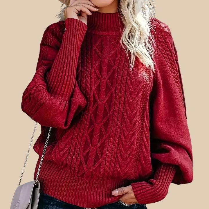 Women's Classic Ribbed High Collar Sweater