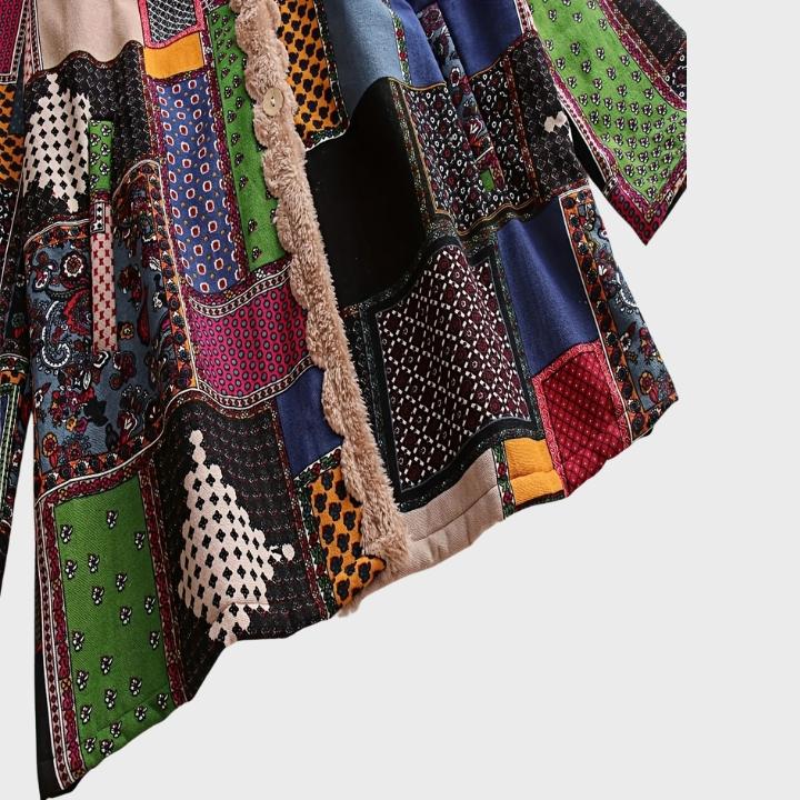 Women’s Oversized Hooded Patchwork Plush Jacket