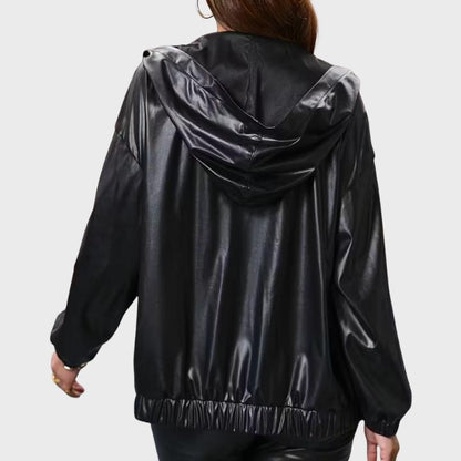 Women's Plus Size Zip-Up Hooded Jacket