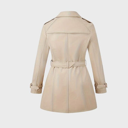 Women's Chic Belted Windbreaker Coat
