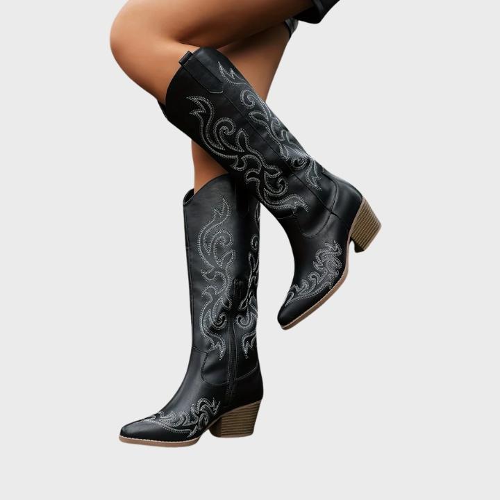 Women's Zip-Up Mid Heel Fashion Boots
