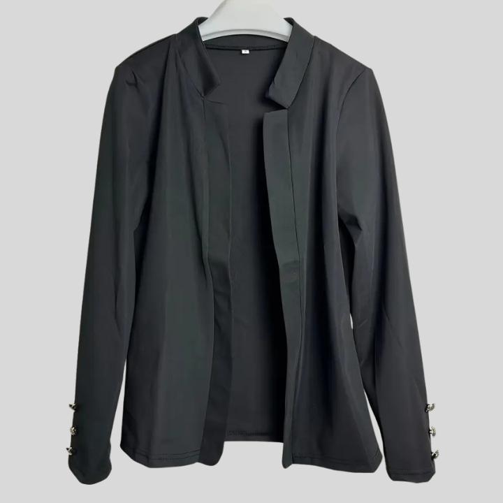 Women's Elegant Open Front Button Blazer