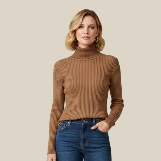 Basic Solid Color Long Sleeve Turtleneck 3 piece Bundle