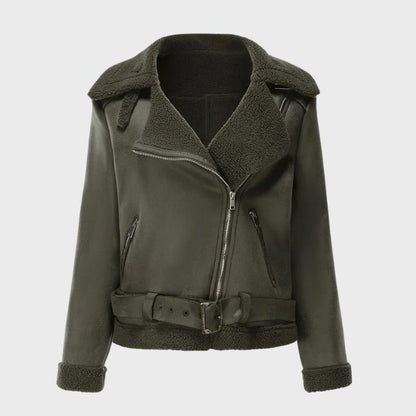 Women’s Vintage Faux Fur Biker Jacket