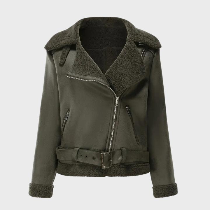 Women’s Vintage Faux Fur Biker Jacket