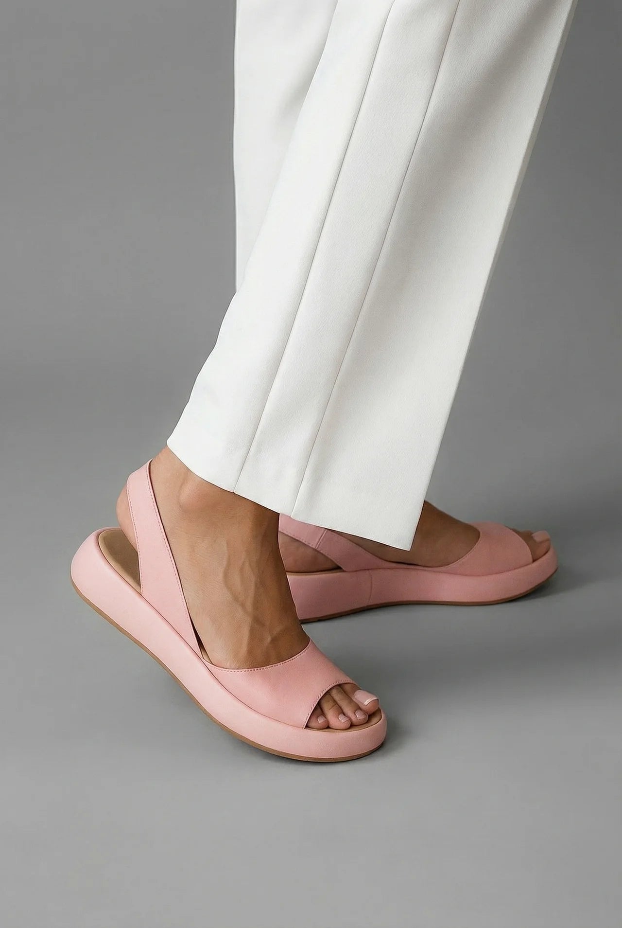 Open Toe Cushioned Sole Slingback Flat Sandals Women