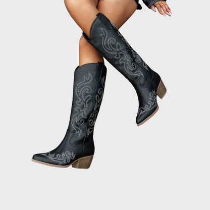 Women's Zip-Up Mid Heel Fashion Boots