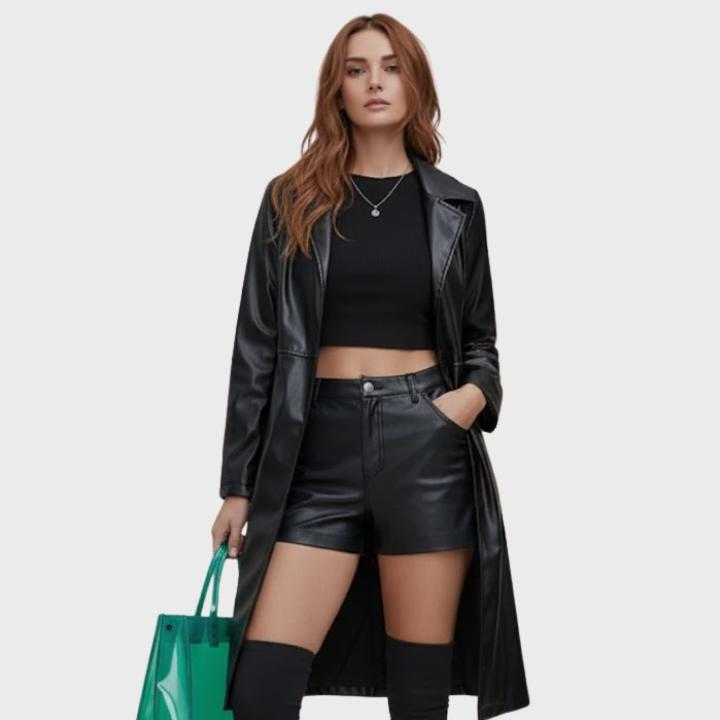 Women's Stylish Belted Trench-Style Jacket