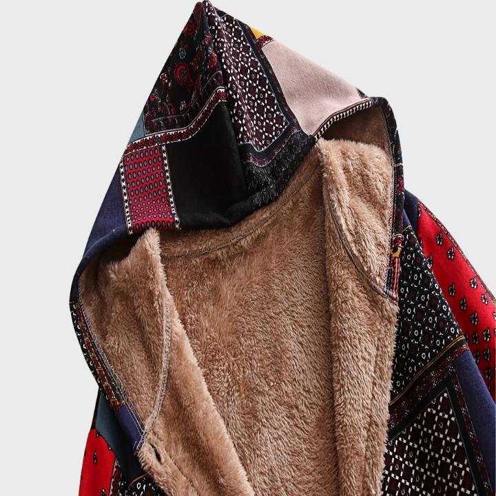 Women’s Oversized Hooded Patchwork Plush Jacket