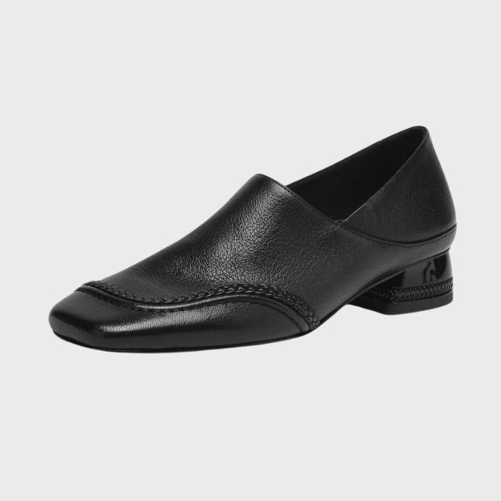 Women's Textured Square Toe Low Block Heel Slip-On