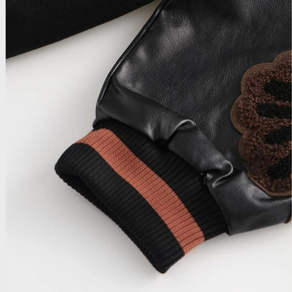 Men’s Geometric Embroidered Baseball Jacket