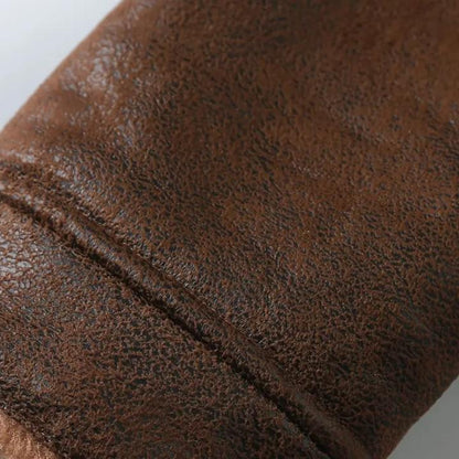 Men’s Faux Leather Jacket with Shearling Lining