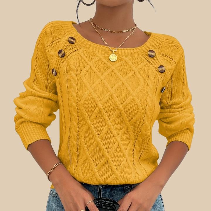 Women's Elegant Button-Front Knit Sweater