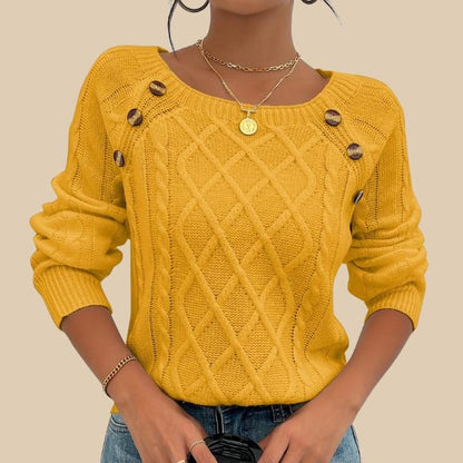 Women's Elegant Button-Front Knit Sweater