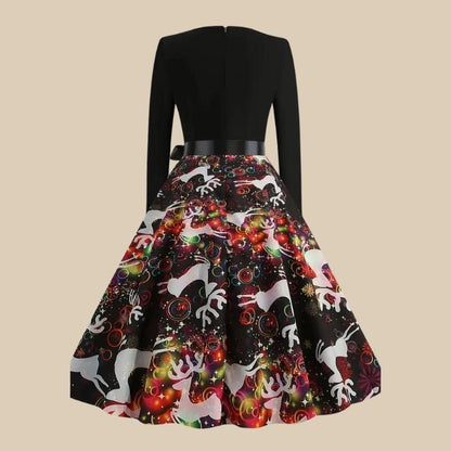 Women’s Christmas Vintage Print Dress
