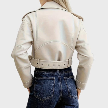 Women’s Chic Faux Leather Moto Jacket