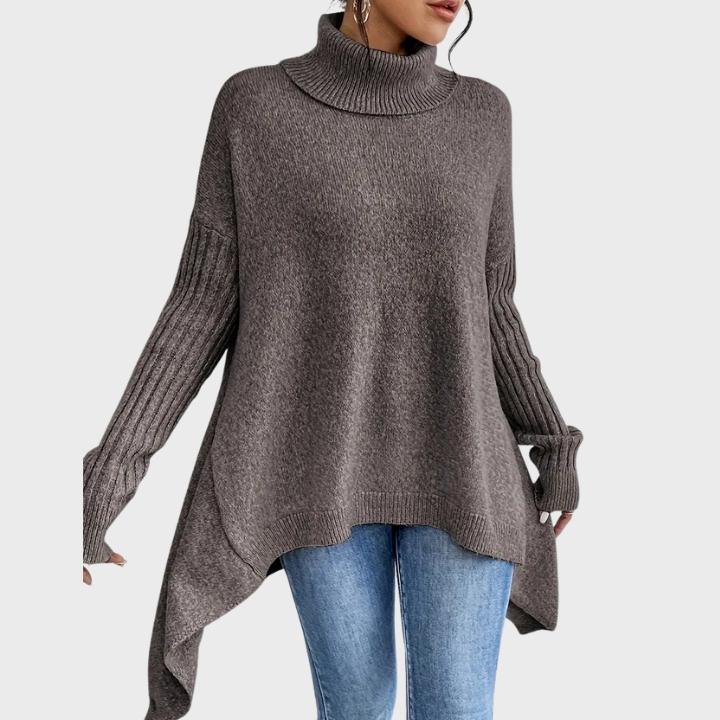 Women’s Elegant High Neck Long Sleeve Knit Pullover