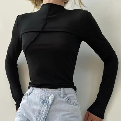 Women’s Slim Fit High Neck Long Sleeve Top