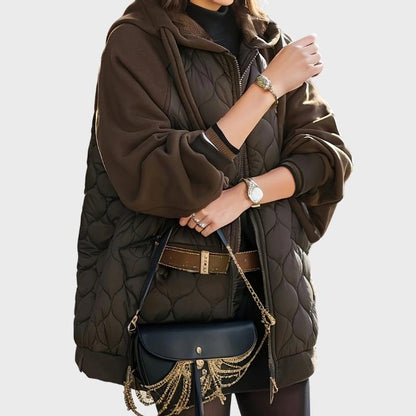 Women's Drawstring Hooded Quilted Jacket