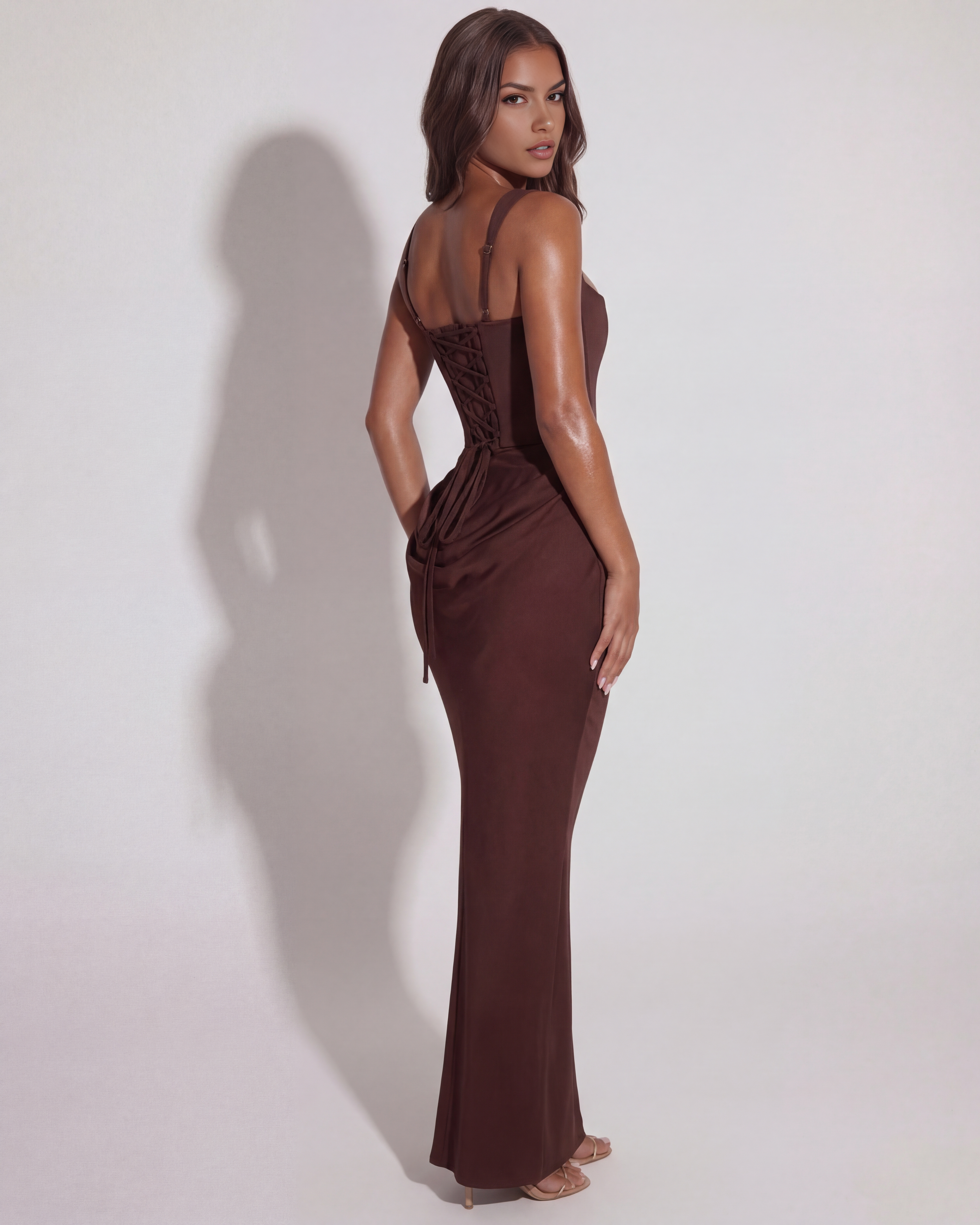 Corset Square Neck Bodycon Prom Maxi Dress