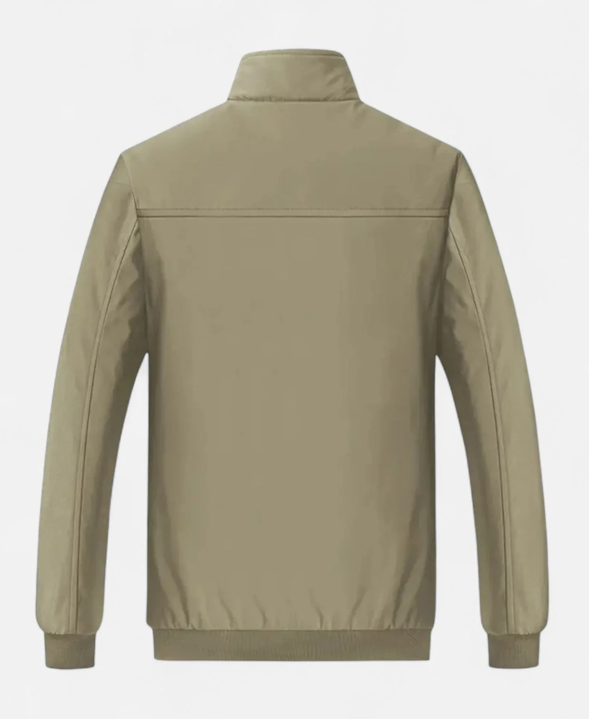 Men’s Fleece-Lined Winter Jacket with Stand Collar and Zip Closure