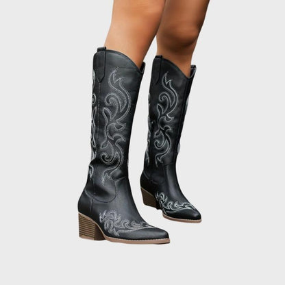 Women's Zip-Up Mid Heel Fashion Boots