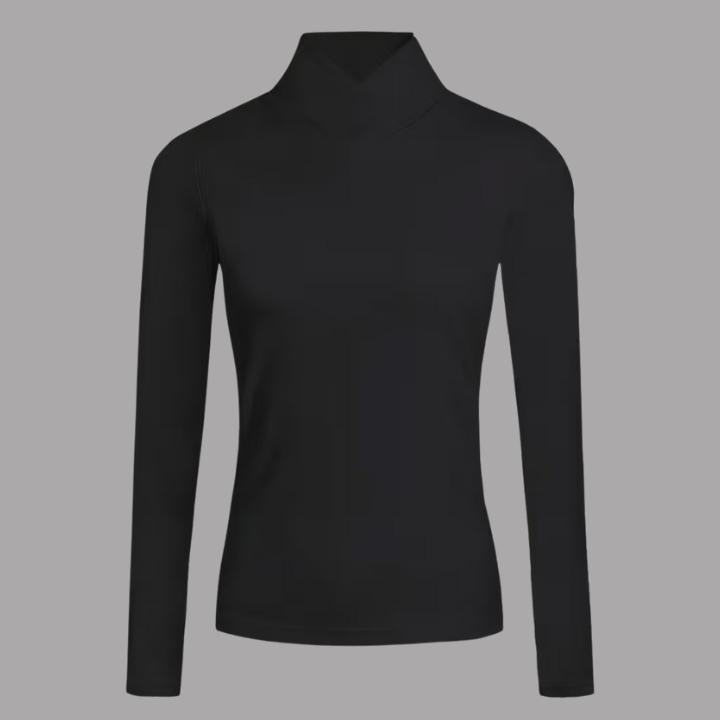 Warm High-Neck Long-Sleeve Knit Top
