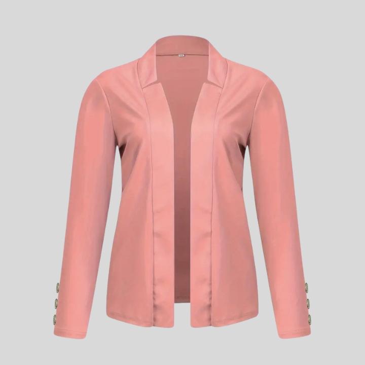 Women's Elegant Open Front Button Blazer