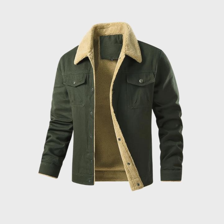 Men’s Casual Button-Up Fleece Jacket