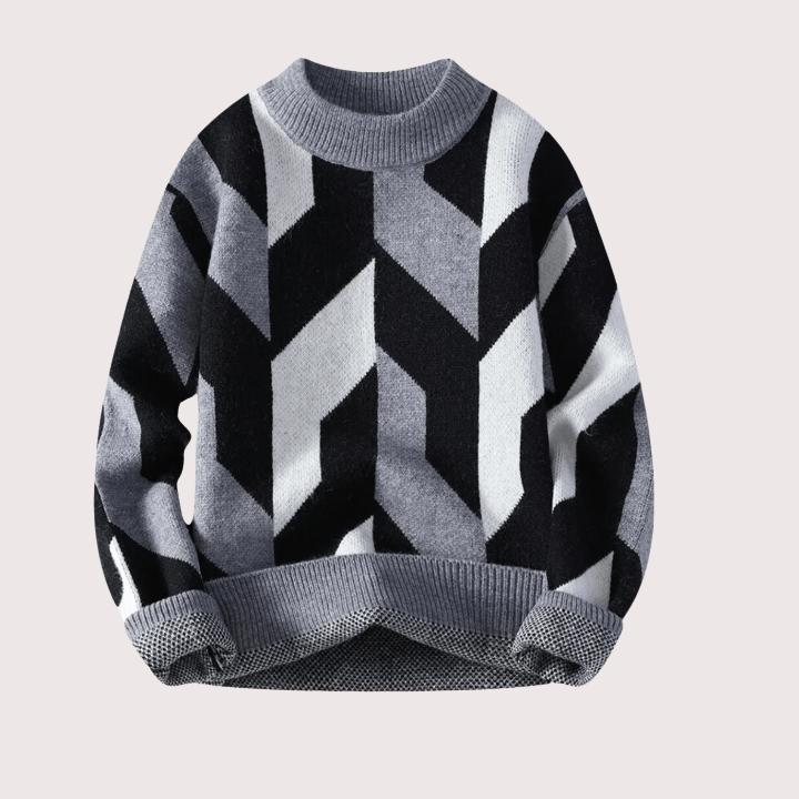 Men’s Geometric Relaxed Fit Sweater